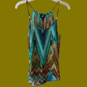 Iz byer spaghetti sheer top size M colorful color